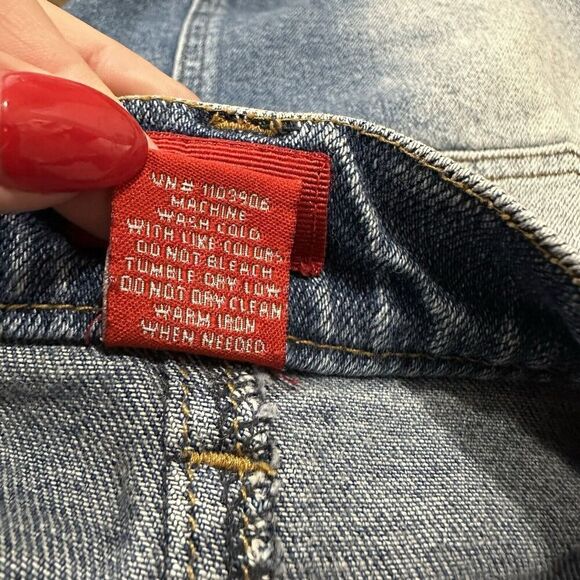 Y2K Mossimo Denim Jean Midi Skirt Ruffle Hem Size 3 Small Boho 90’s - Picture 8 of 8